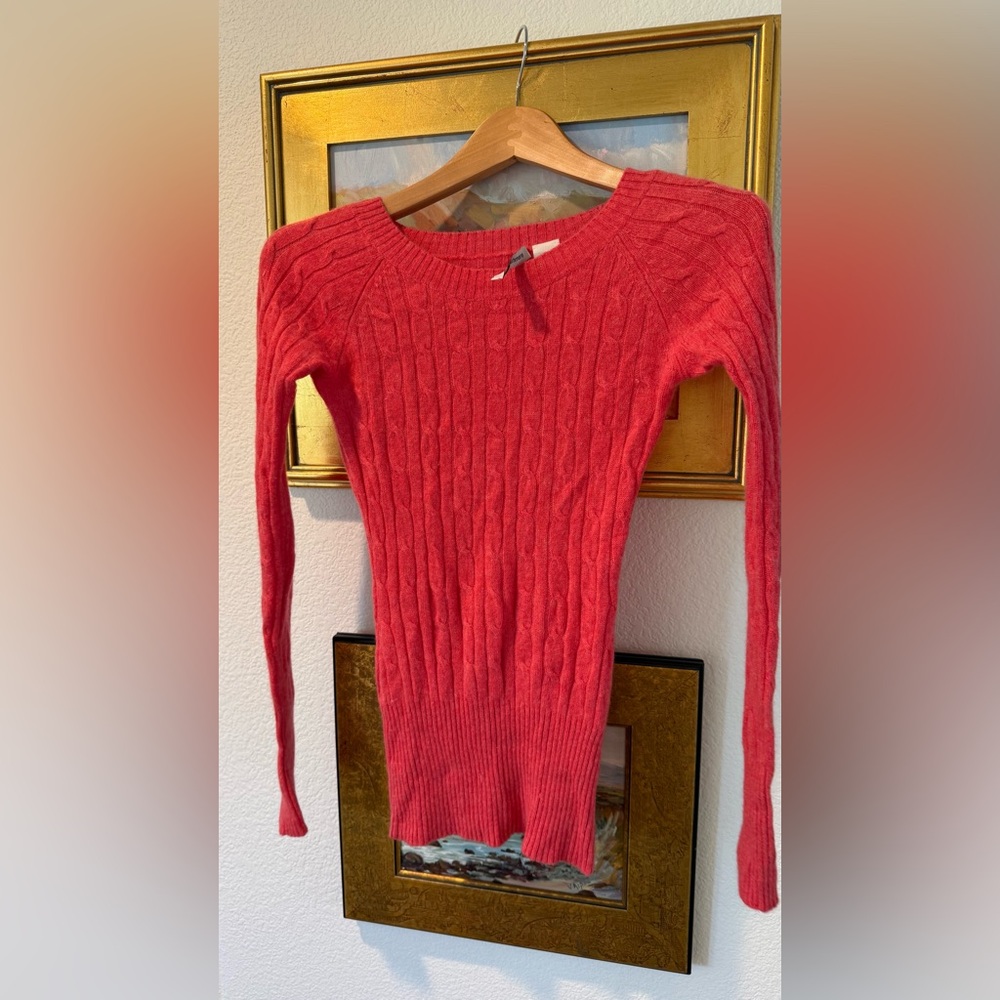 Autumn Cashmere Coral Cable Crewneck Sweater